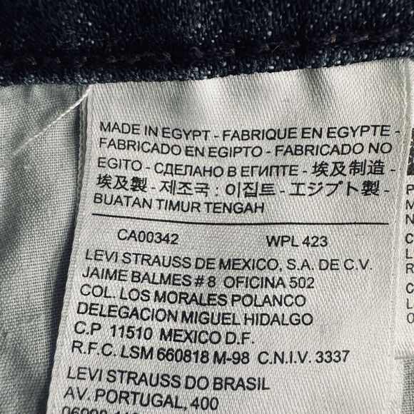 Levis 515 Bootcut Jeans 12 (33x30.5) Blue Dark Wash Denim High Mid Stretch Women - Picture 7 of 11